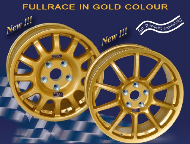 Alu vyztužený závodní disk zlatý pro Subaru Braid Fullrace A GOLD 8x18' alu kolo na závody